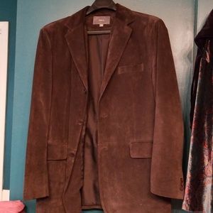 Men's dark brown suede blazer